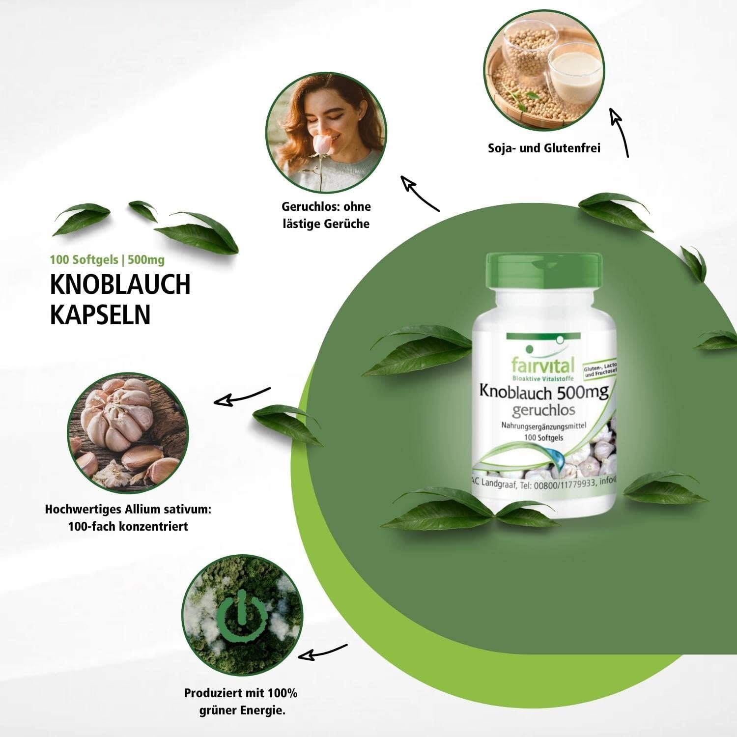 100 knoblauch kapseln – 500 mg Extrakt – Hochdosiert & geruchslos