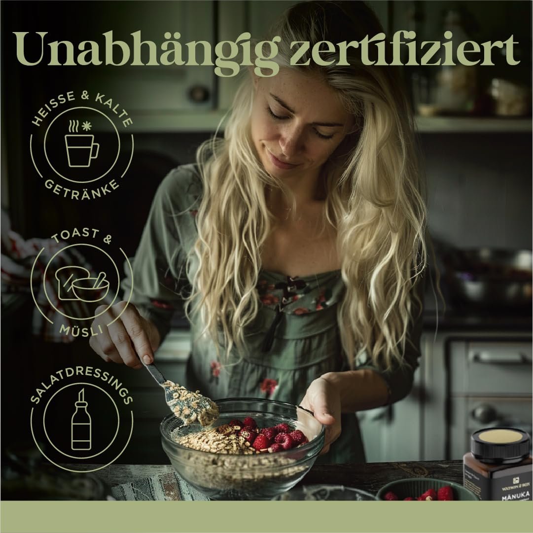 61E0UyT-u8L._SL1081_ 250 g manuka honig mgo 100+ roh und aktiv – Premium Qualität – Watson & Son