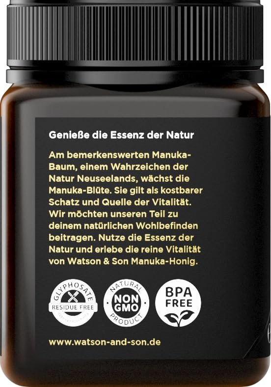 250 g manuka honig mgo 600+ roh und aktiv – Premium Qualität – Watson & Son