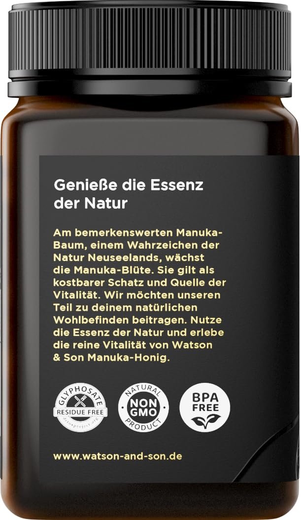 500 g manuka honig mgo 200+ roh und aktiv – Premium Qualität – Watson & Son