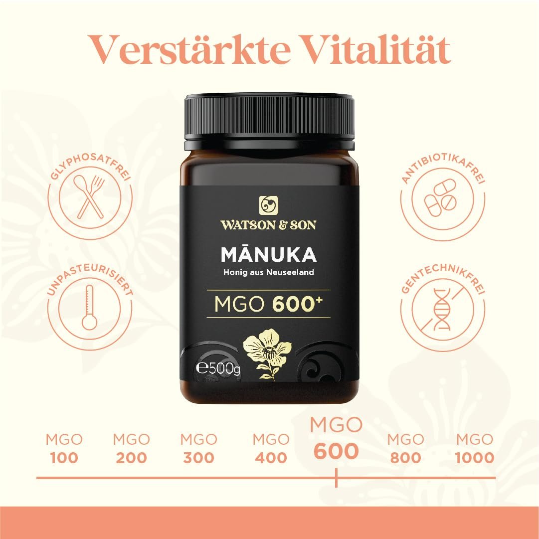 61te96mjR1L._SL1081_ (2) 1 kg manuka honig mgo 600+ roh und aktiv – Premium Qualität – Watson & Son