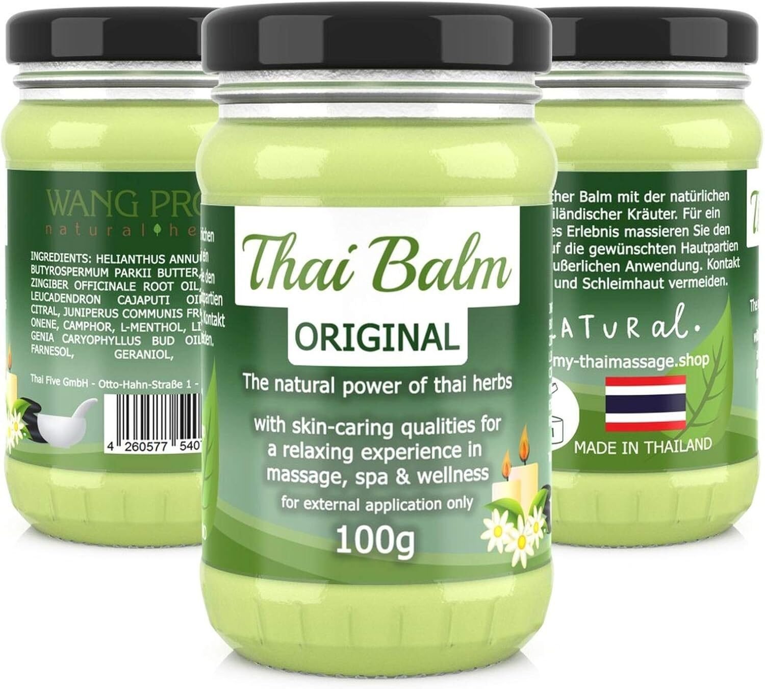 100g Thailändischer Kräuterbalsam für Massage und Hautpflege – Naturals Thai