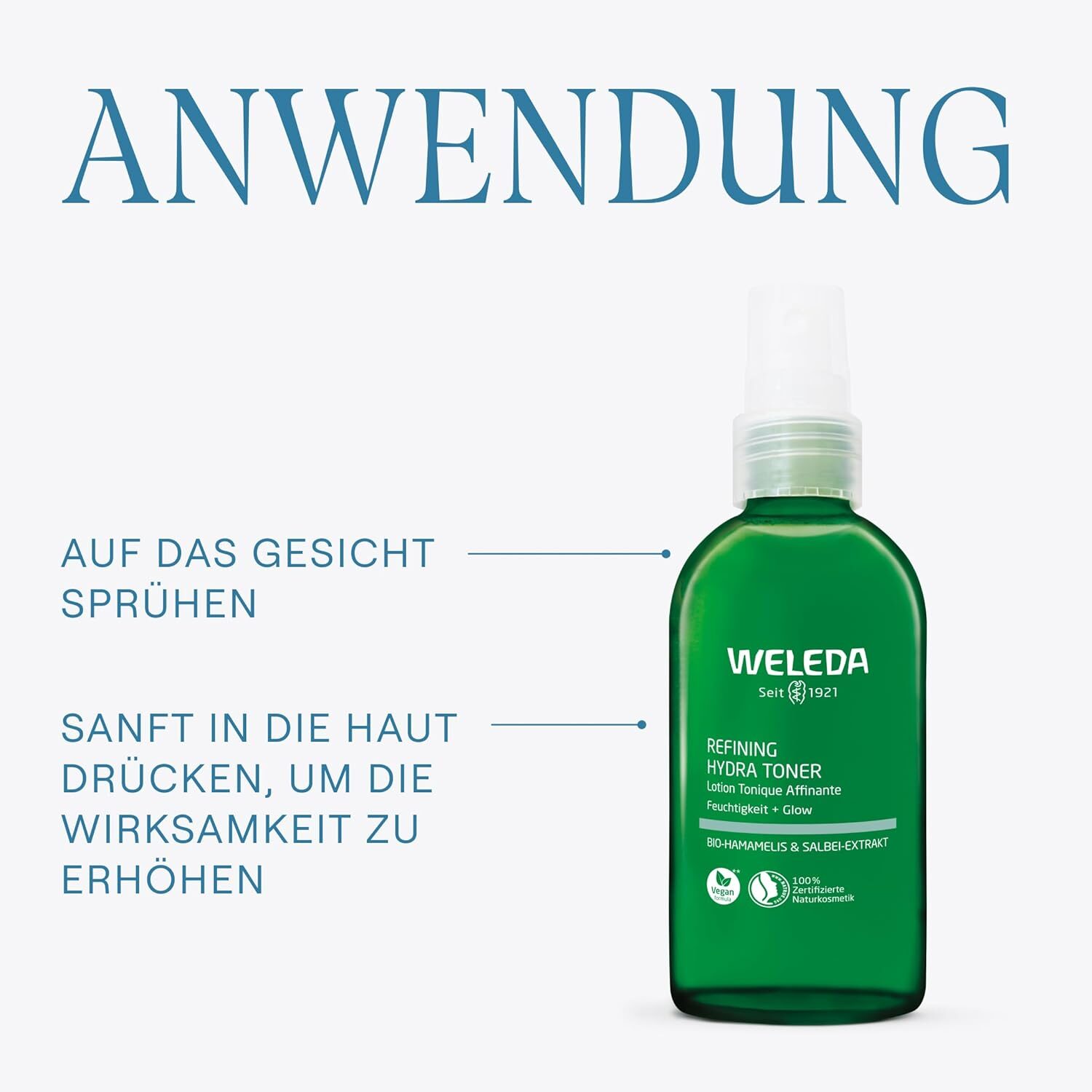 WELEDA Bio Pore Refining Toner - Porenverfeinerndes Naturkosmetik Gesichtspflege Tonikum Entfernt Unreinheiten & Überschüssigen Talg, Bewahrt Feuchtigkeit Für Einen Natürlichen Glow (Vegan, 150Ml)
