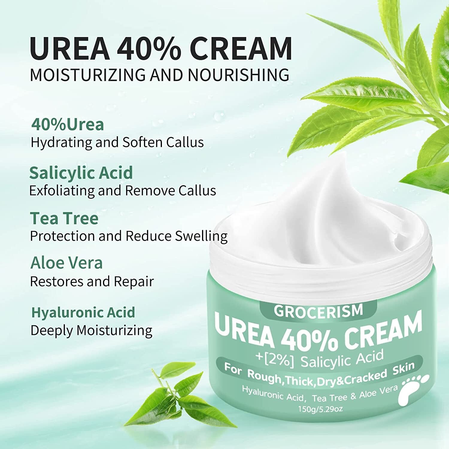 150g Urea Creme 40 Fußpflege mit Hyaluron & Aloe – Hornhaut & Kallus
