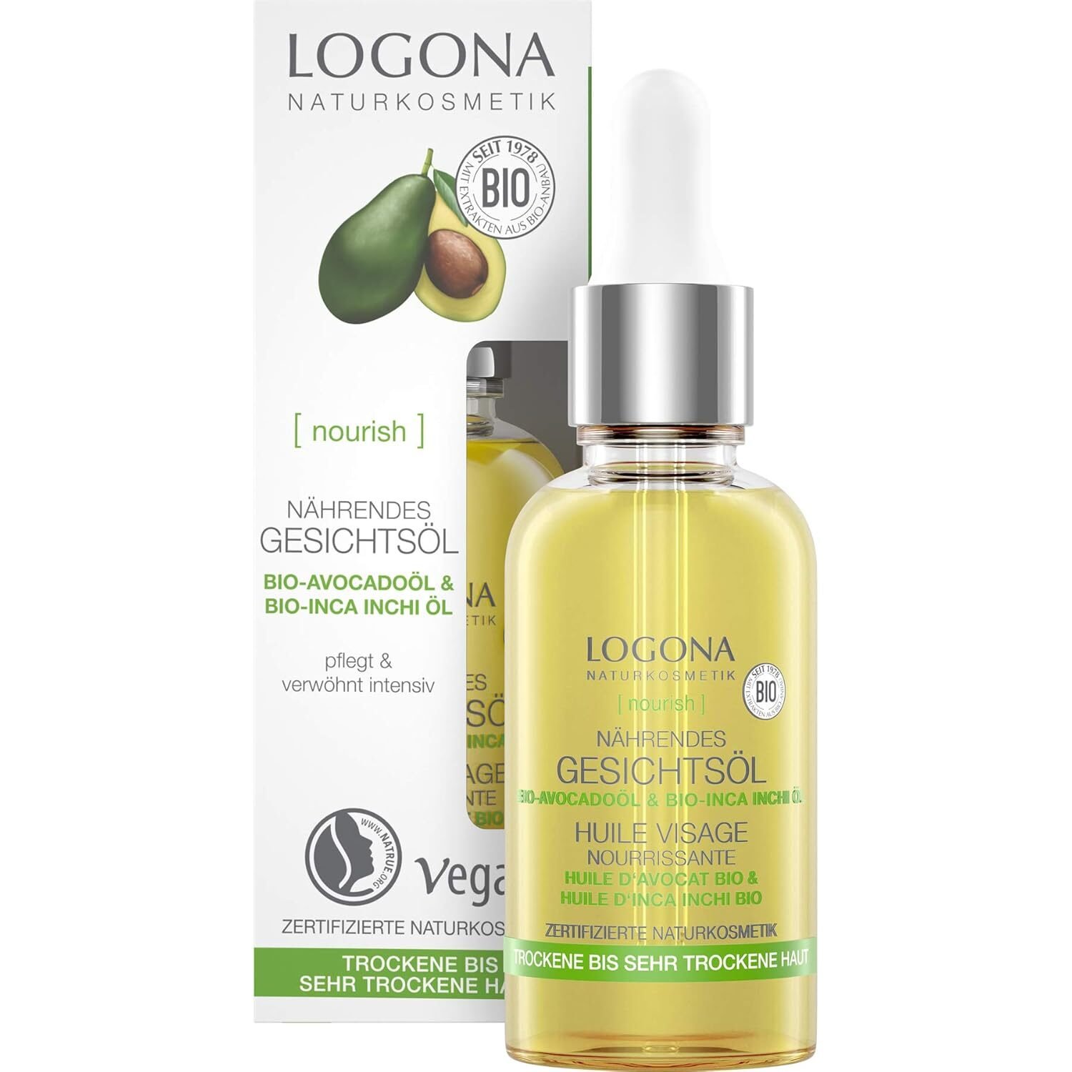 30ml Bio Nährendes Gesichtsöl – Mit Bio-Avocado & Vitamin E