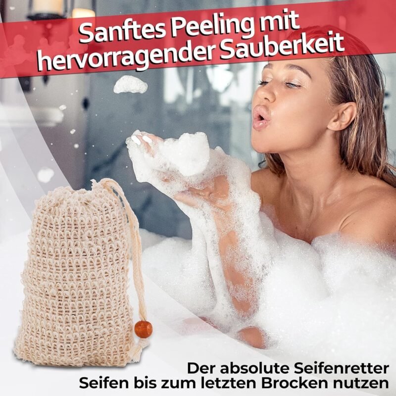3×200g Aleppo Seife Set mit 40 Prozent Lorbeeröl – Naturseife mit 60 Prozent Olivenöl & Sisalsäckchen