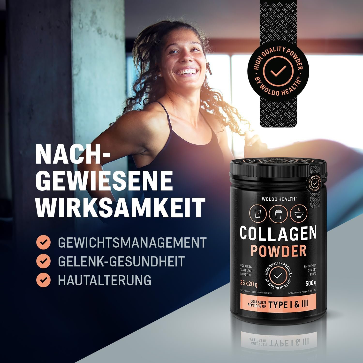 500g collagen pulver weidehaltung – Typ 1 & 3, geschmacksneutral, bioaktiv