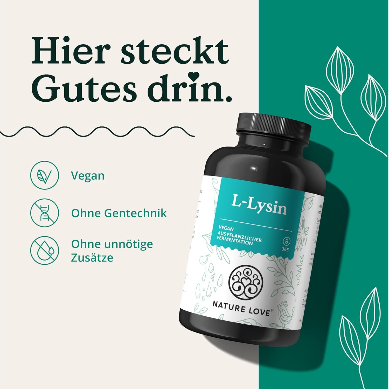 71MS-tdC1ZL._AC_SL1500_ 365 l-lysin kapseln – 1000 mg L-Lysin HCL – Vegan & Laborgeprüft