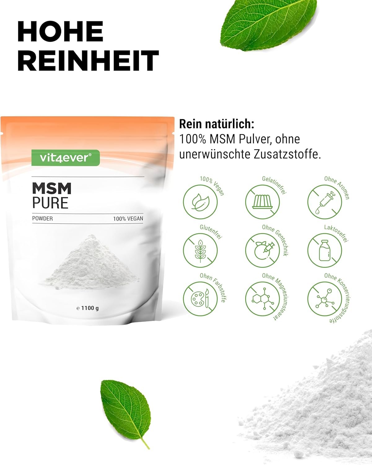 71VKNFkkUXL._AC_SL1500_ 1,1 kg msm pulver – 99,9% reines kristallines Methylsulfonylmethan – Vegan