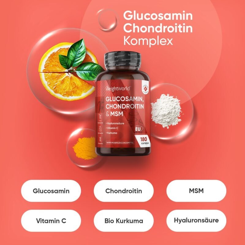 180 msm kapseln glucosamin chondroitin & msm – Mit Vitamin C, Kurkuma & Hyaluronsäure – WeightWorld