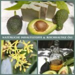 100g Avocado und Lavendel Seife für alle Hauttypen – Handgemachte Naturseife für Haut & Haare, ohne Palmöl