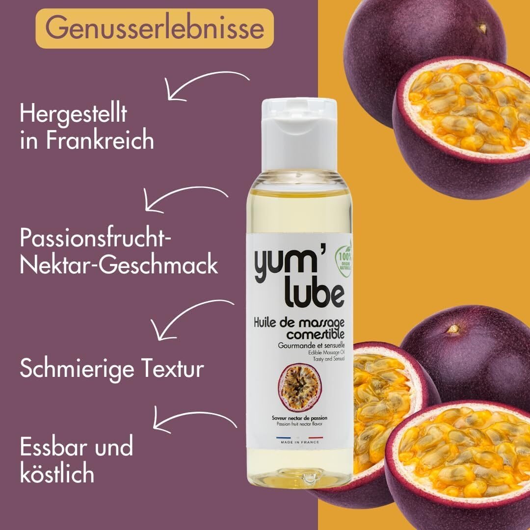 76be2aa4b079dcb2b87bec3022784965.jpg Massageöl für Intimbereich und Körper – Mit Passionsfruchtduft, für sinnliche Ganzkörpermassage – Yum'Lube