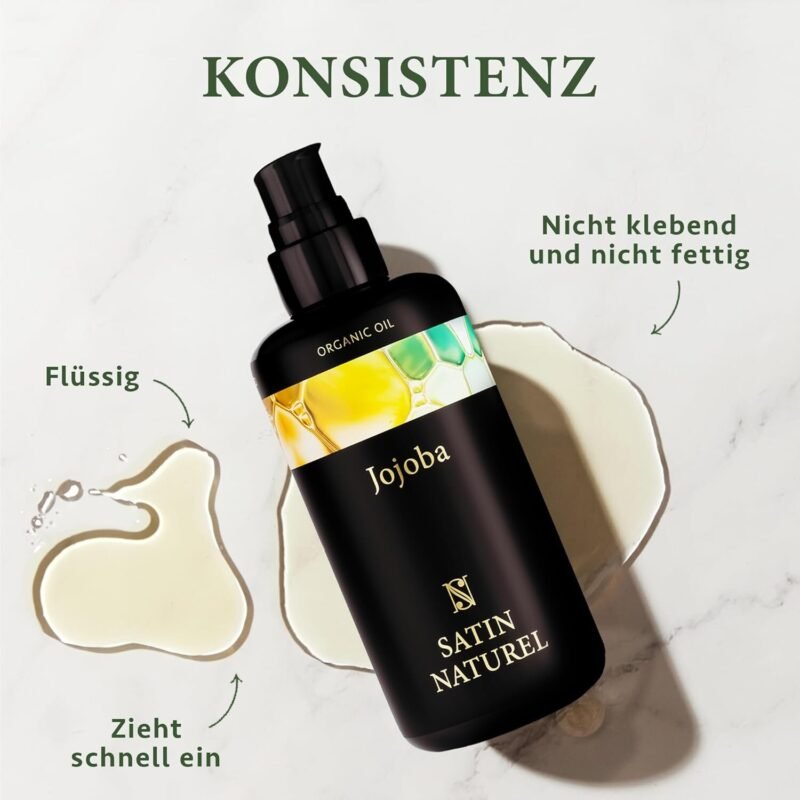 200ml Jojobaöl BIO Kaltgepresst – Intensivpflege für Haut, Haare & Nägel – Satin Naturel