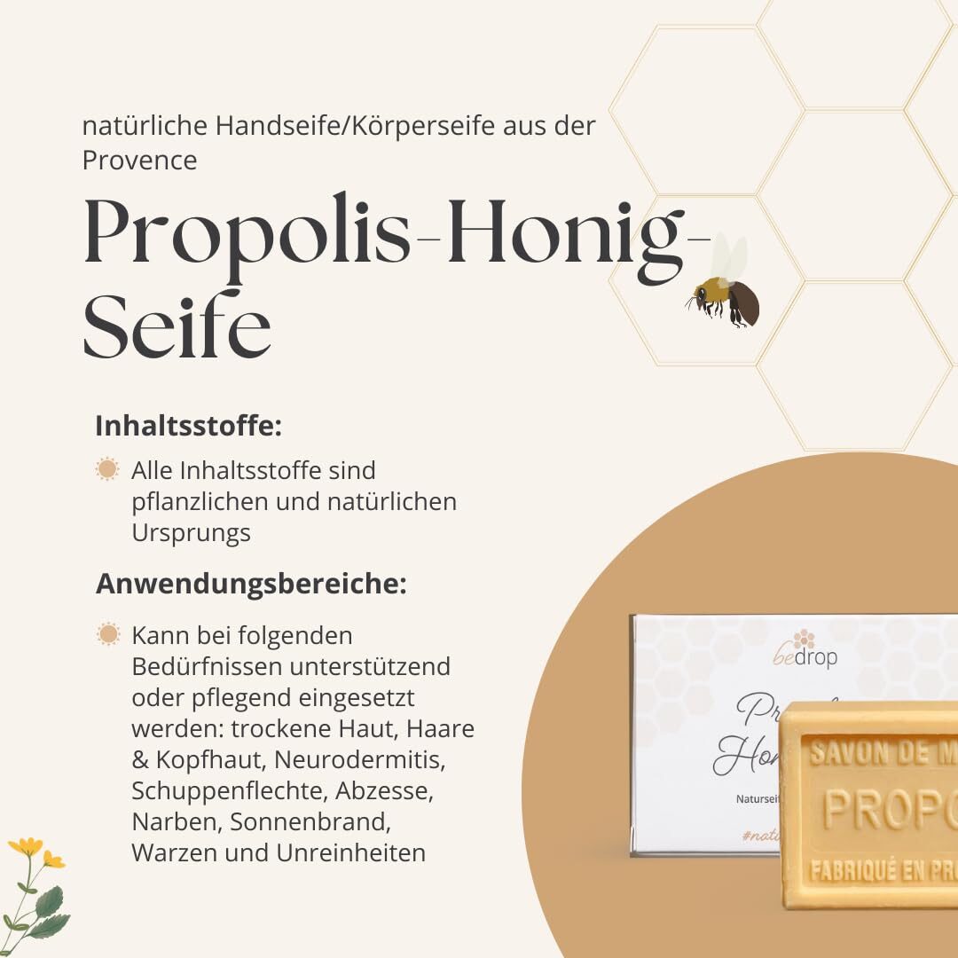 Propolis Seife bei unreiner Haut 100g – Naturseife mit Honig, Sheabutter & Kokosöl