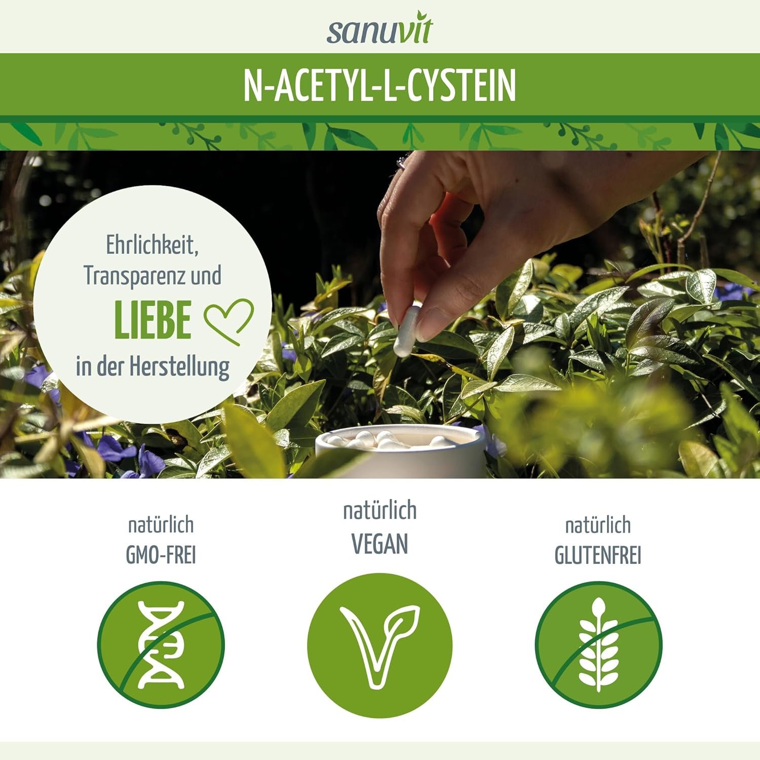 180 nac husten Kapseln – Hochdosiert 800 mg – Vegan, Hohe Bioverfügbarkeit – Sanuvit®