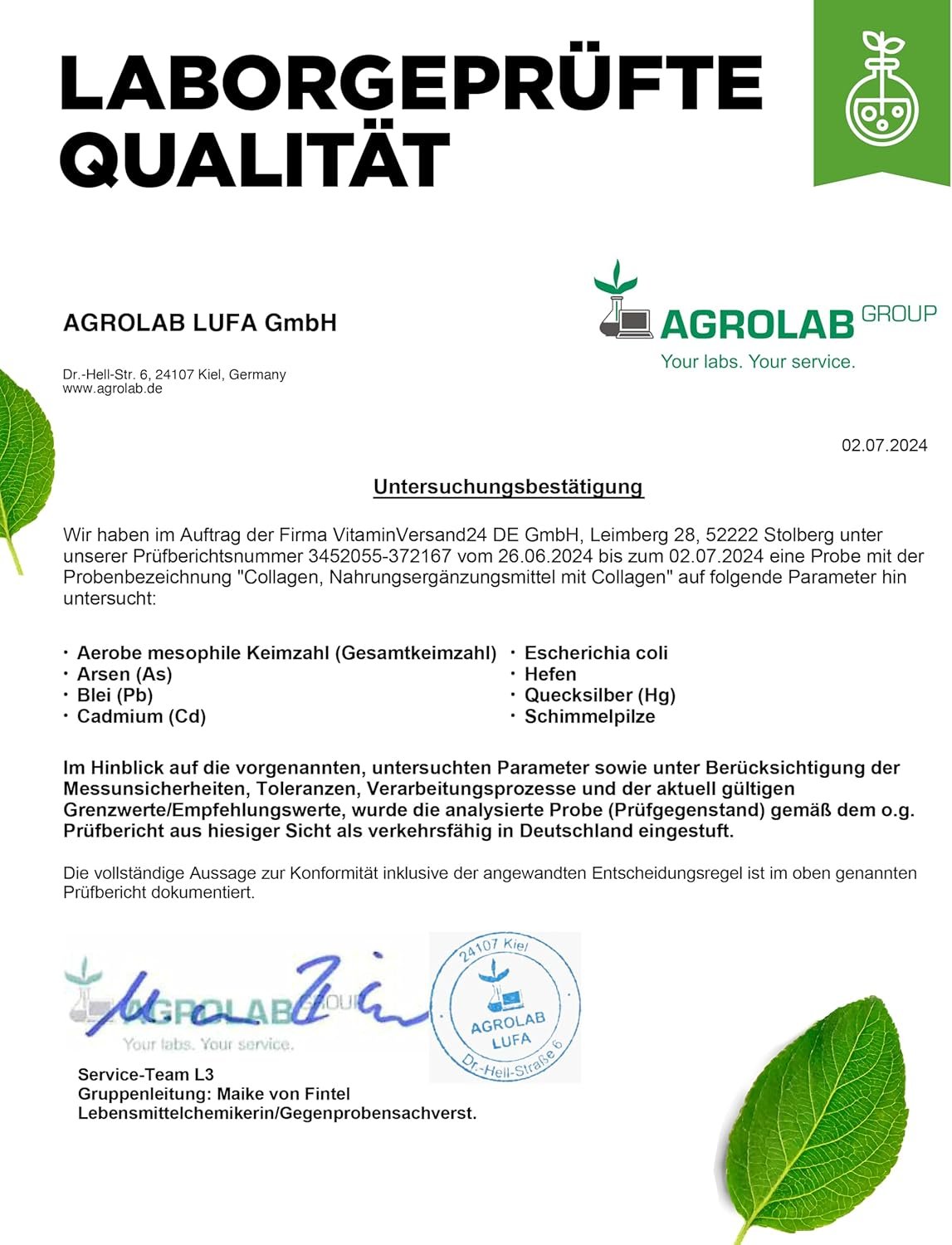 1kg Kollagen Hydrolysat Pulver – Bioaktive Kollagen Peptide Typ 1, 2 & 3 – Geschmacksneutral