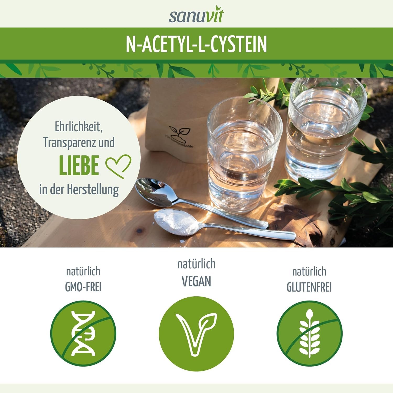 81Rf9ej+t1L._AC_SL1500_ 150 g nac husten Pulver – Hochdosiertes NAC Pulver – Vegan, Hohe Bioverfügbarkeit – Sanuvit®