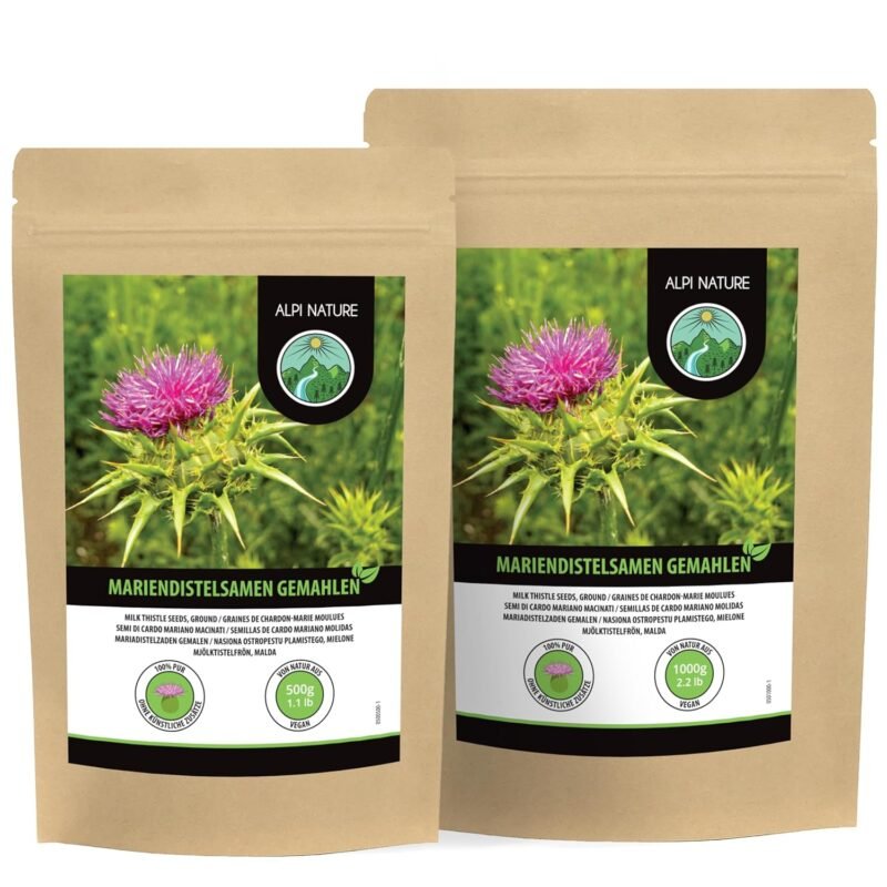 500g mariendistel pulver – Gemahlenes Mariendistelsamen Pulver – Alpi Nature