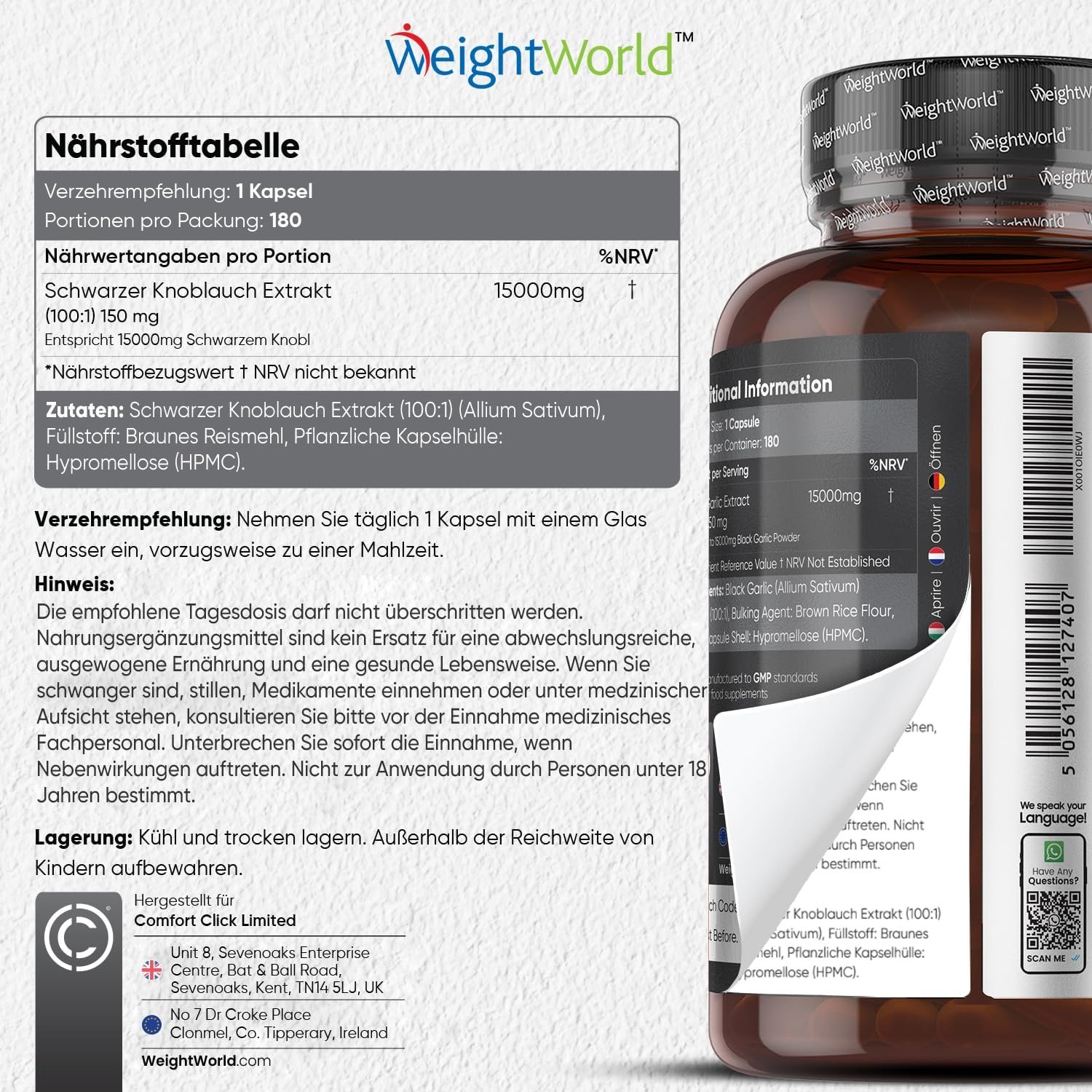 81qixoKwnBL._AC_SL1500_ 180 schwarzer knoblauch kapseln – 15000 mg Extrakt pro Kapsel – Vegan