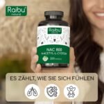 200 nac husten Kapseln 800 mg – Hochdosiert, Ohne Zusätze – Raibu
