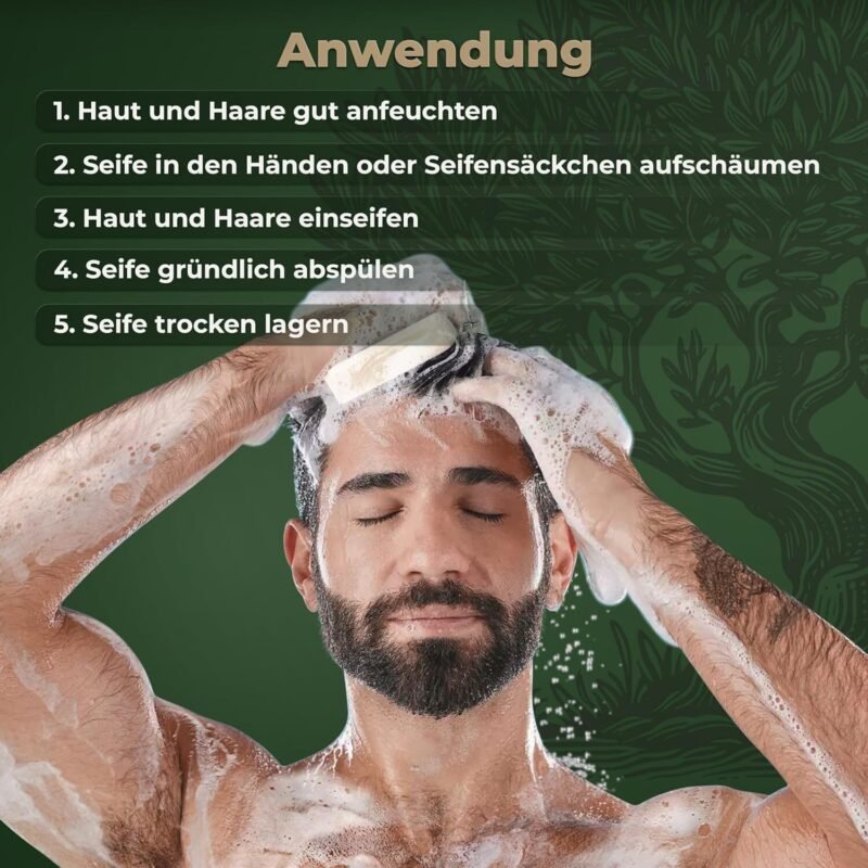 Feste Duschseife Männer 2×85g – Bio Seife für Haare, Körper & Gesicht – Larum Sports