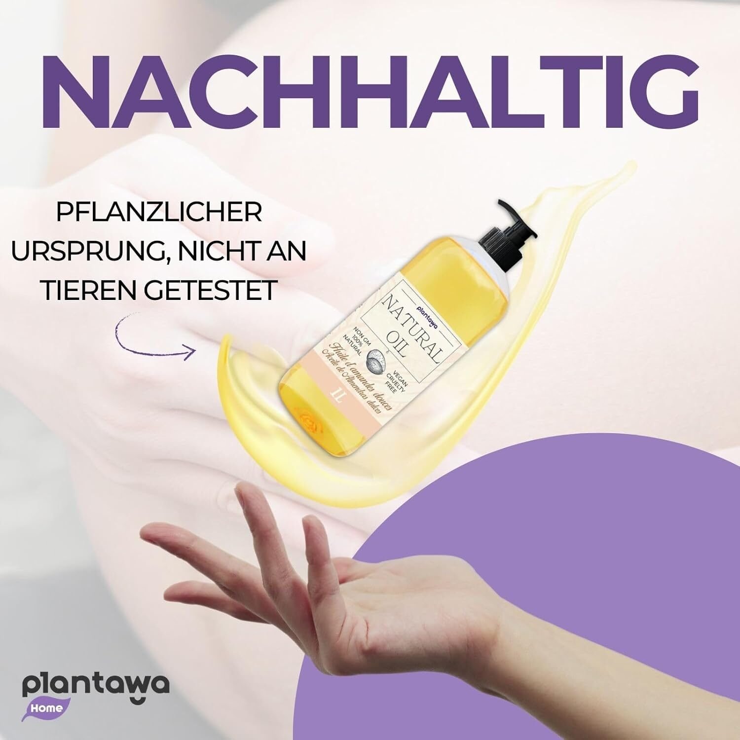 867a657c2cb410770379f9303357a701.jpg 1L Süßes Mandelöl pflanzlichen Ursprungs – Natürliches Körperöl mit Vitamin E für Haut, Massage und Schwangerschaft