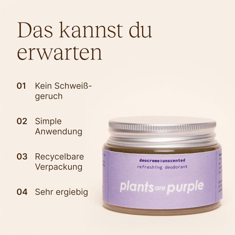 Natürliche Deocreme ohne Aluminium – Mit Natron, Sheabutter & Jojoba, vegan | plants are purple