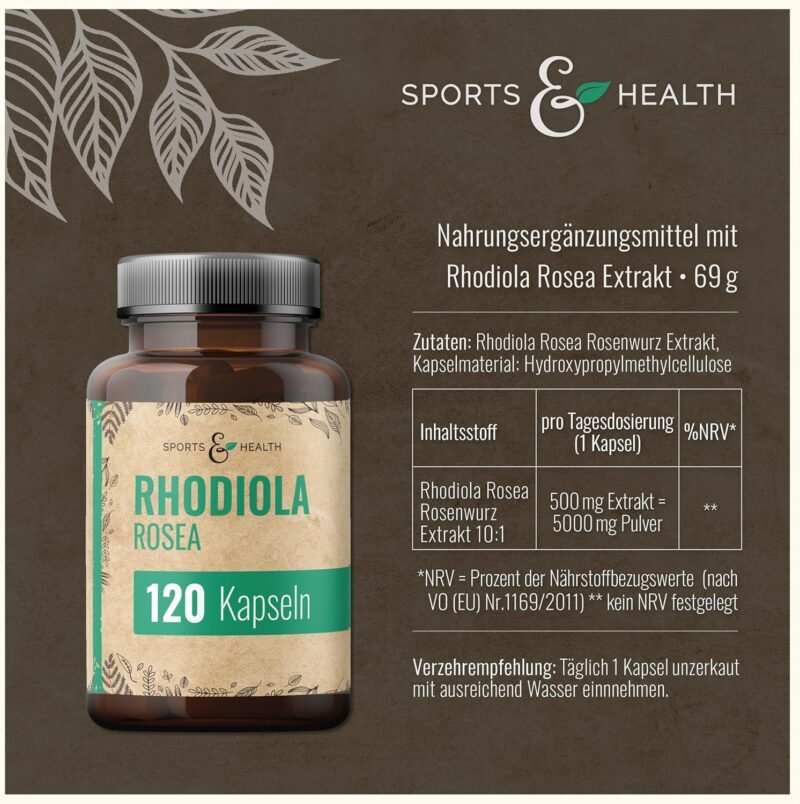 120 kapseln rhodiola rosea kapseln 500 mg 10:1 hochdosiert – Vegan, ohne Zusätze