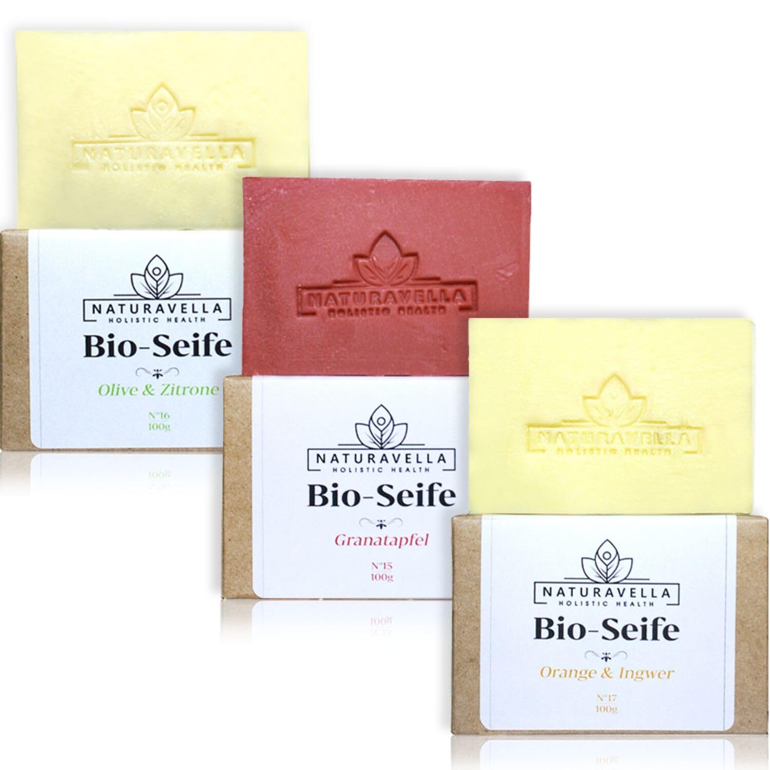 Bio Seife Set für Haut und Haar – 3×100g, vegan, Naturseife als Duschseife, Haarseife & Handseife