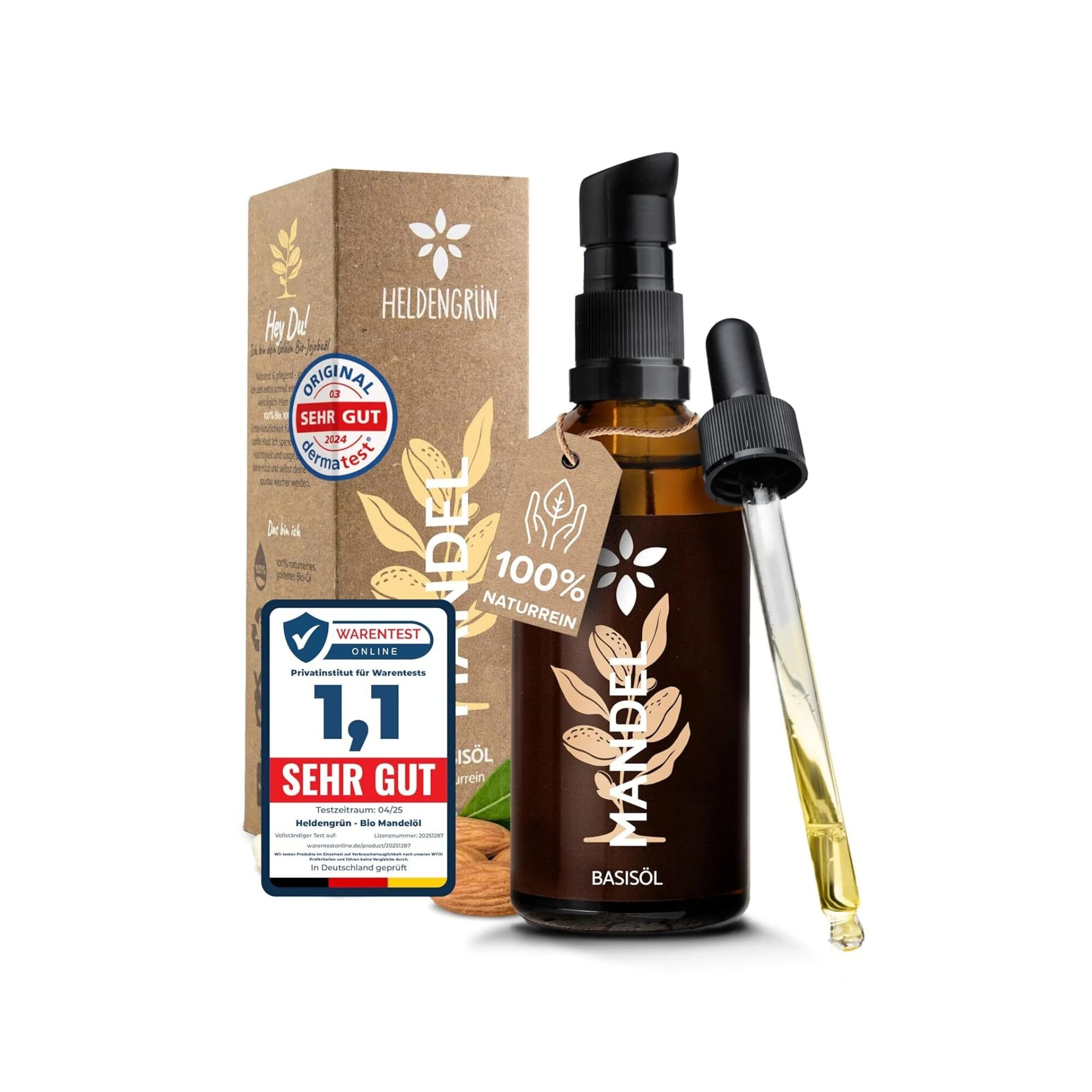 Bio Mandelöl für empfindliche Haut – kaltgepresstes Naturöl für Babyhaut und trockene Hautpflege