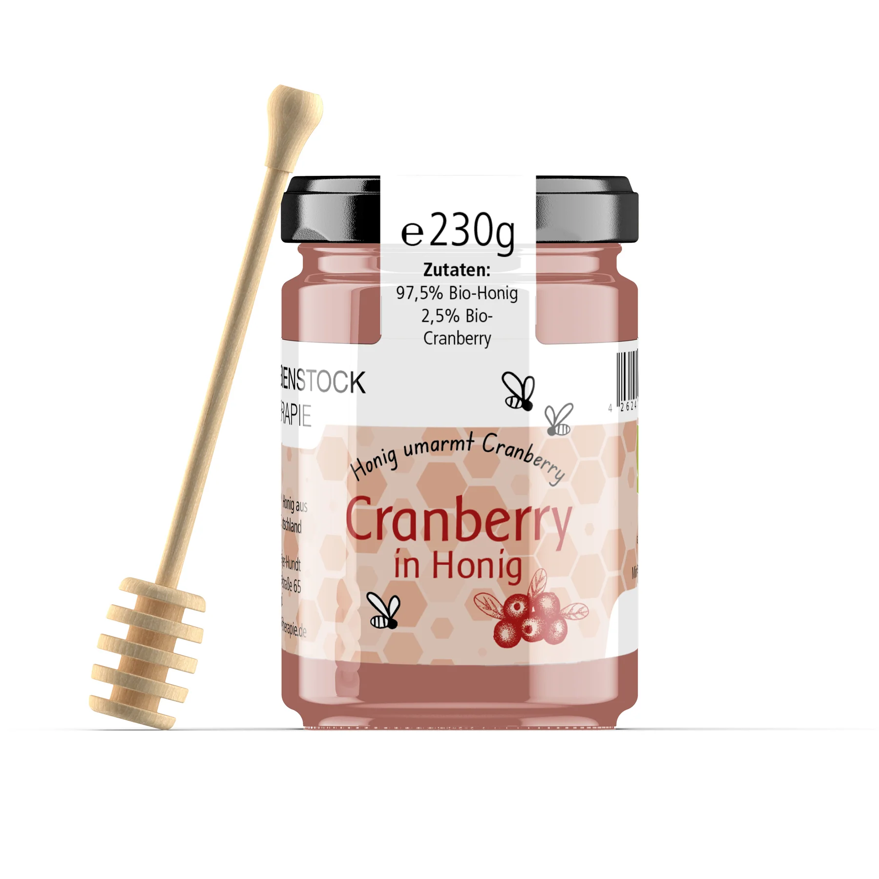 230 g cranberry in bio honig – fruchtige Honigmischung