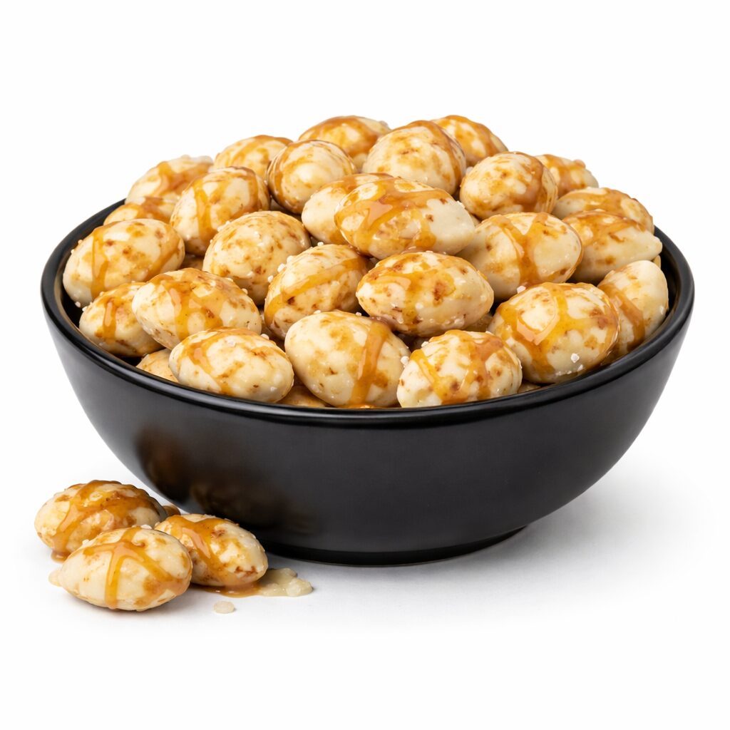 500g Mandeln in weißer Schokolade