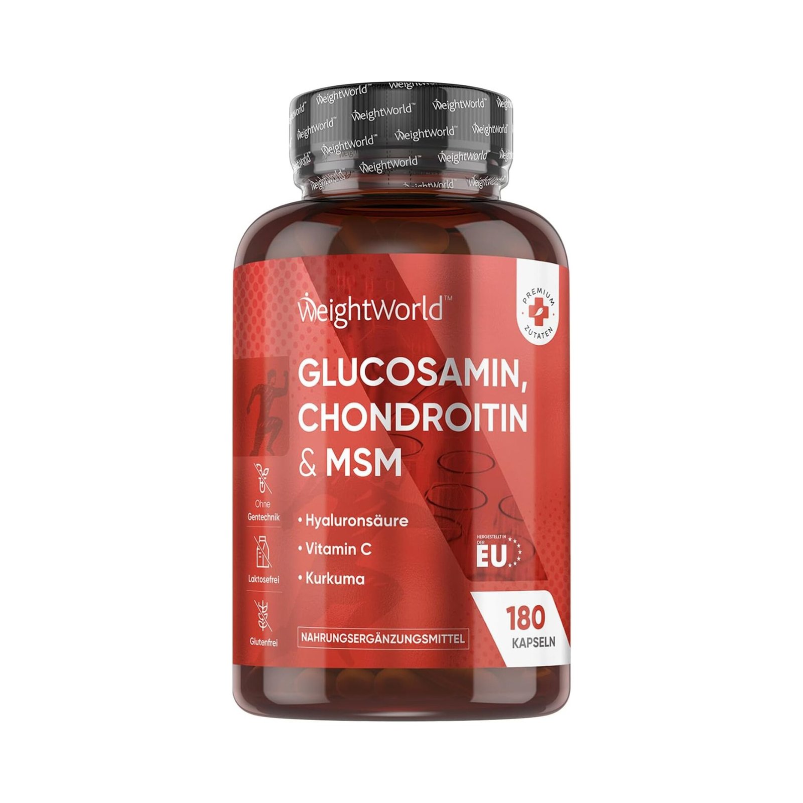 Glucosamin Chondroitin & MSM - 180 Kapseln 180 msm kapseln glucosamin chondroitin & msm mit Vitamin C, Kurkuma und Hyaluronsäure