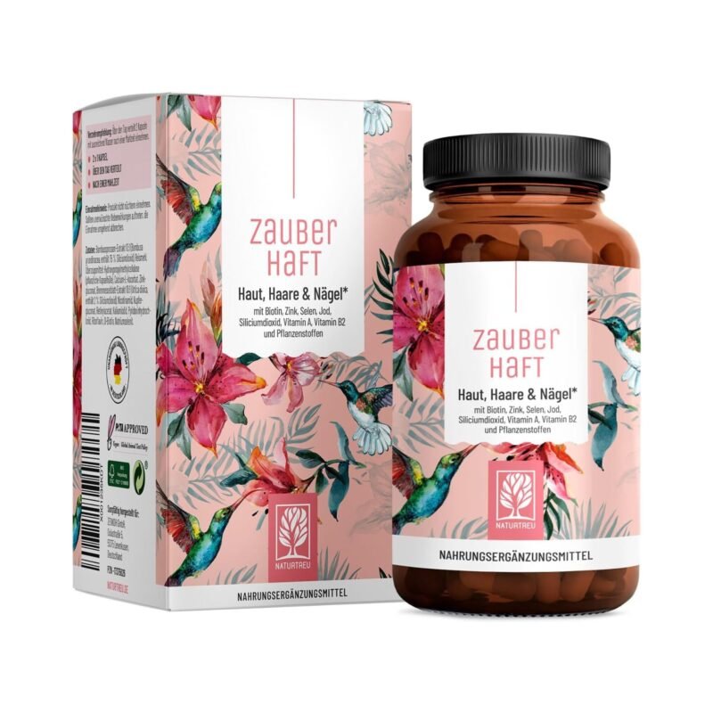 120 kapseln haar vitamine mit 451mg Silizium, Biotin, Zink, Selen – vegan