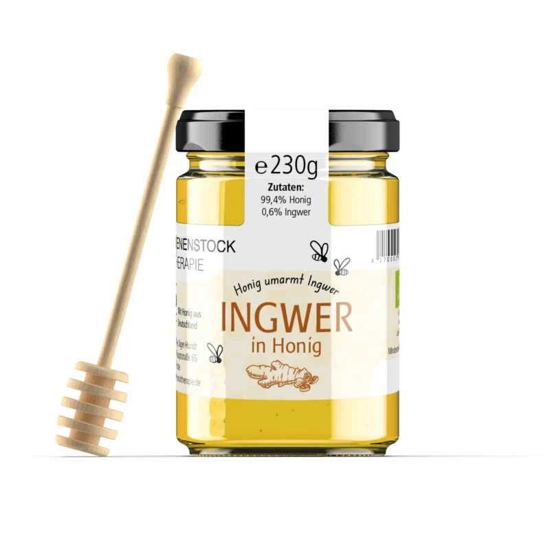 230 g ingwer in bio honig – würzige Honigmischung mit Ingwer