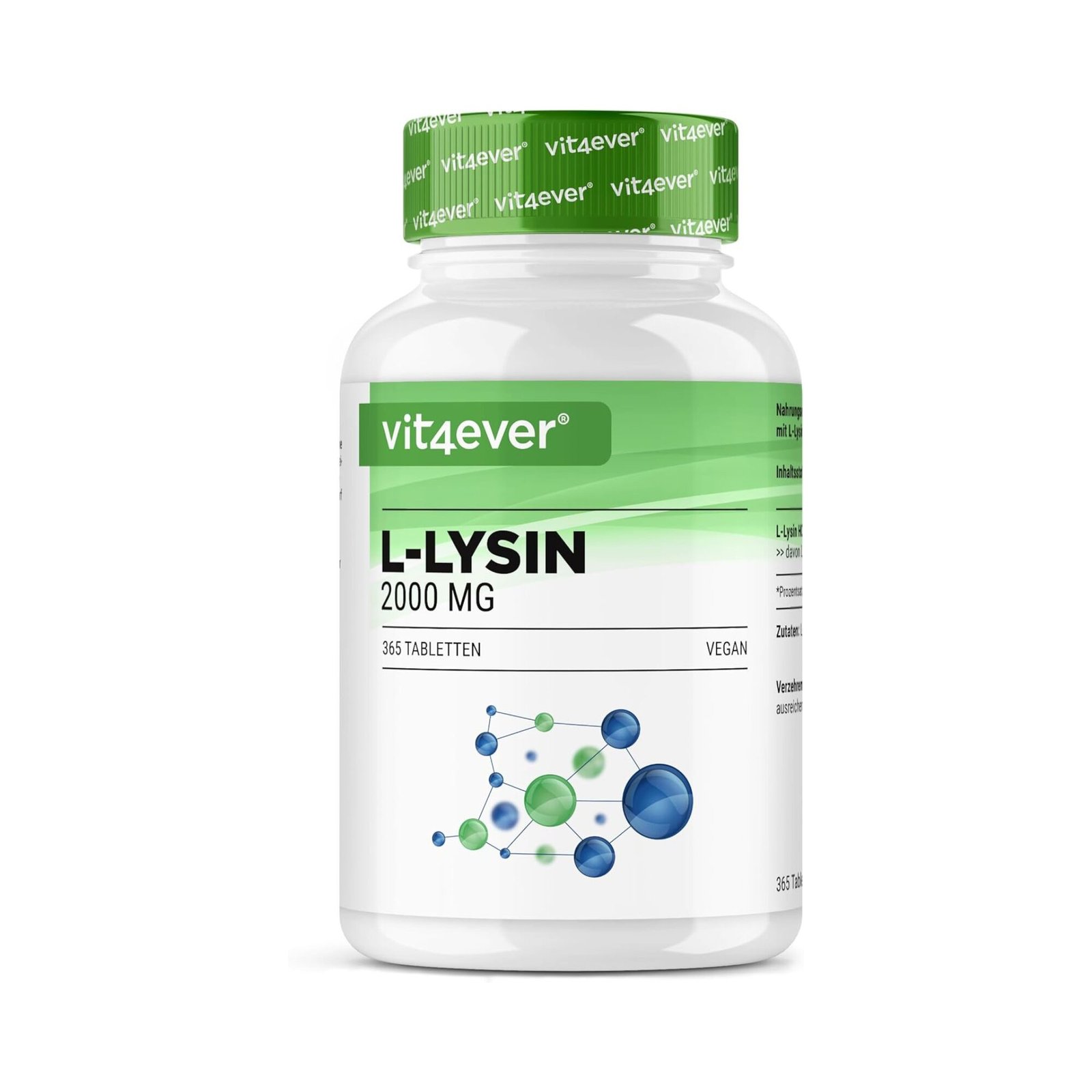 365 l-lysin tabletten – hochdosiert mit 2000 mg L-Lysin HCL, vegan