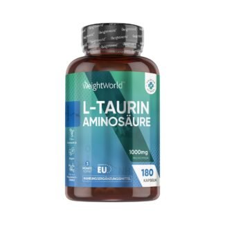 180 kapseln l taurin kapseln 1000 mg, vegan, Aminosäure Kapseln – WeightWorld