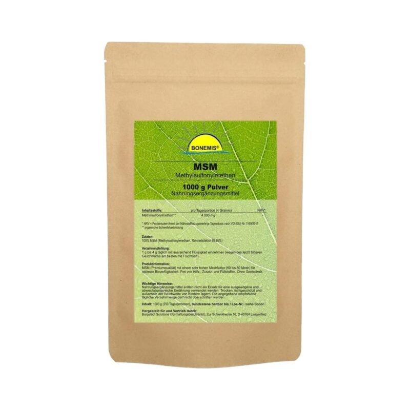 1 kg msm pulver – Premiumqualität 99,95% rein, Bonemis®