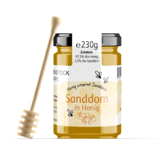230 g sanddorn in bio honig – fruchtige Honigmischung