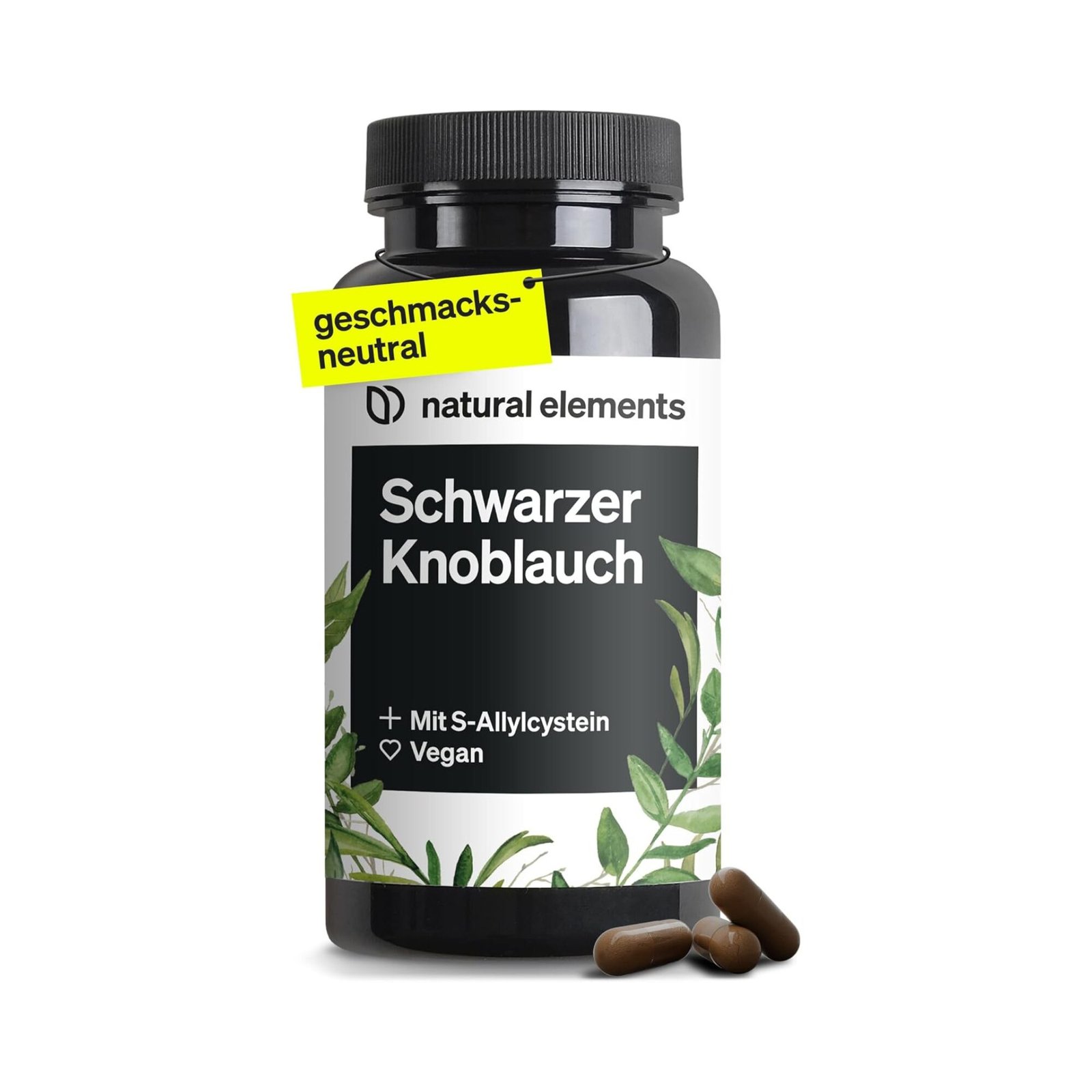45 vegane schwarzer knoblauch kapseln mit 600 mg S-Allylcystein, laborgeprüft und hochdosiert