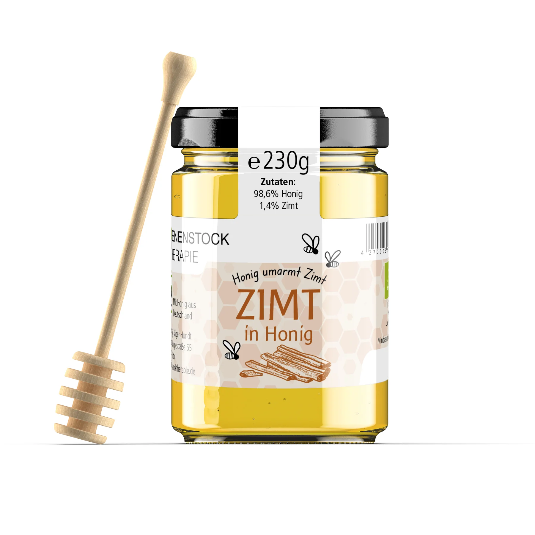 230 g zimt in bio honig – naturbelassene Honigmischung mit Zimt
