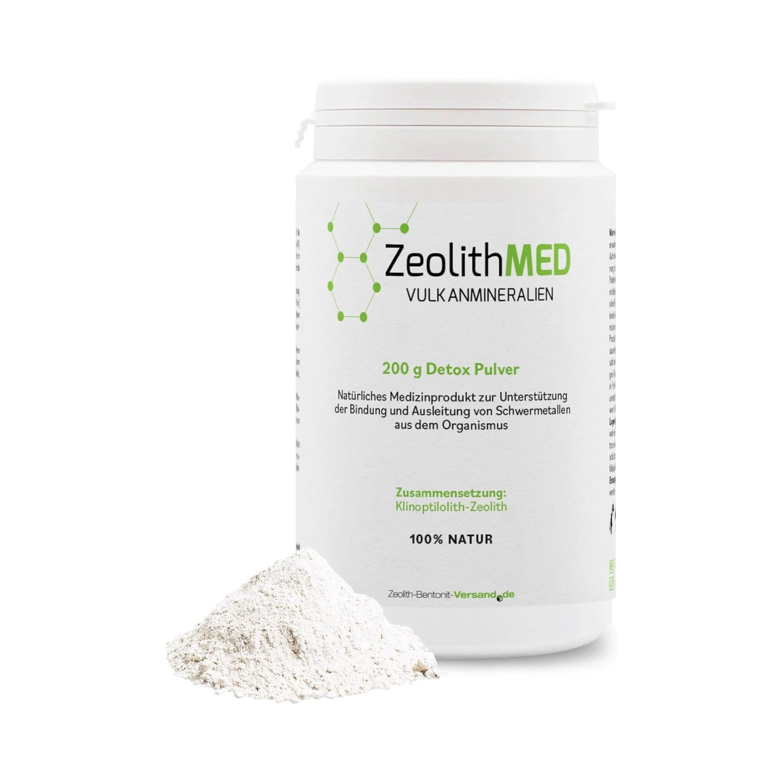 Zeolith MED Detox-Pulver, Medizinprodukt 200 g zeolith detox pulver Medizinprodukt zur Entgiftung von Schwermetallen und Darmreinigung