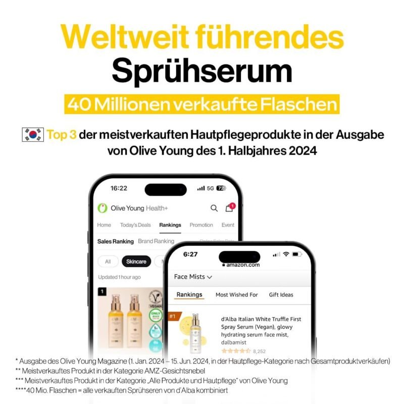 100ml Weiß Trüffel Spray Serum – Feuchtigkeitsspendend & Hautberuhigend – D'Alba