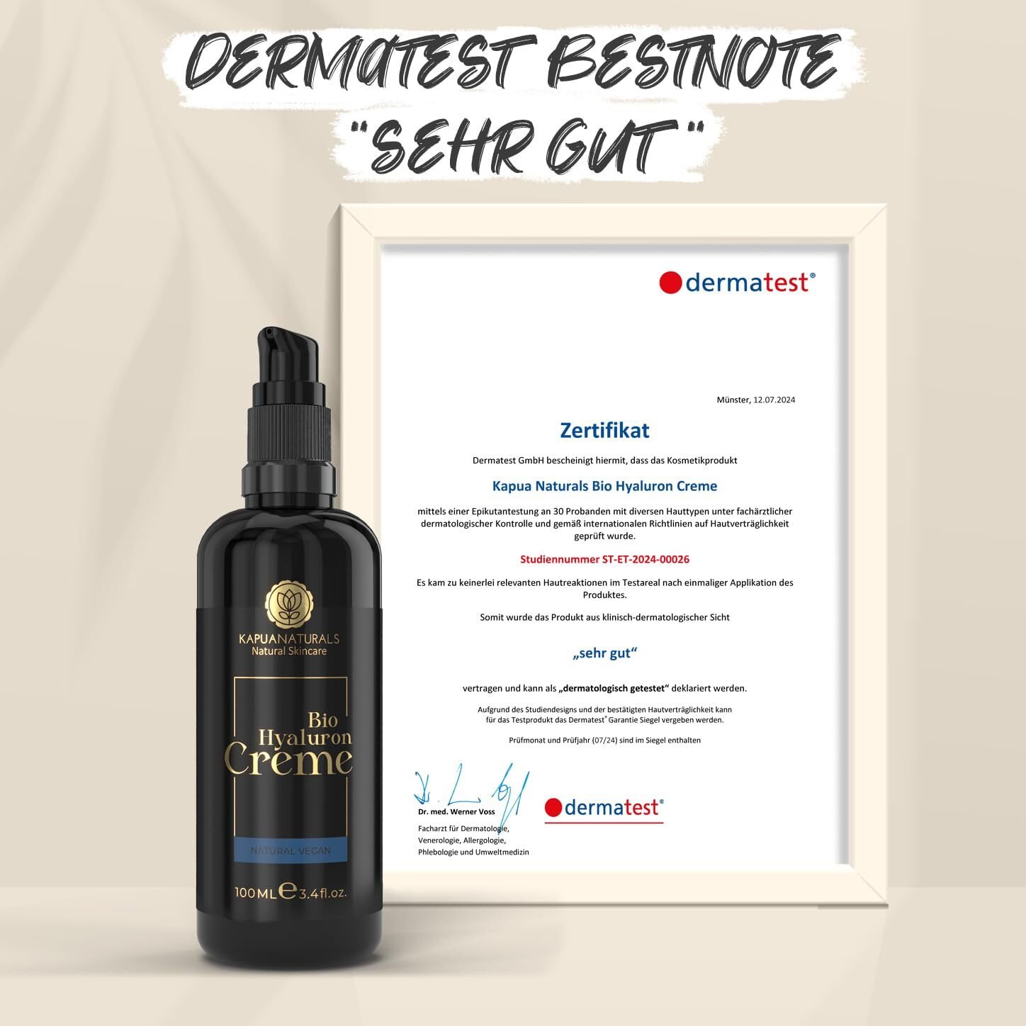 100ml BIO Hyaluron Creme fürs Gesicht – Hochdosiert mit Arganöl, Aloe Vera & Kokosöl