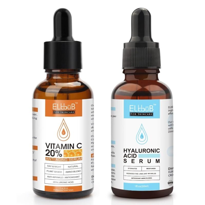 Gesichtspflege Serum Set mit Vitamin C und Hyaluron für frischen Teint