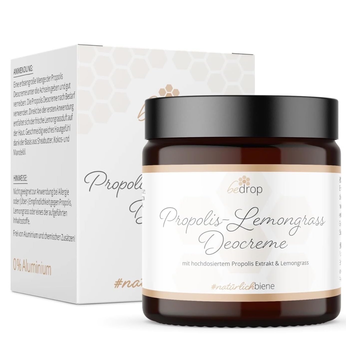 Verzija 1.0.0 Deocreme ohne Aluminium – 30ml, Lemongrass, Propolis, vegan, Peelingeffekt