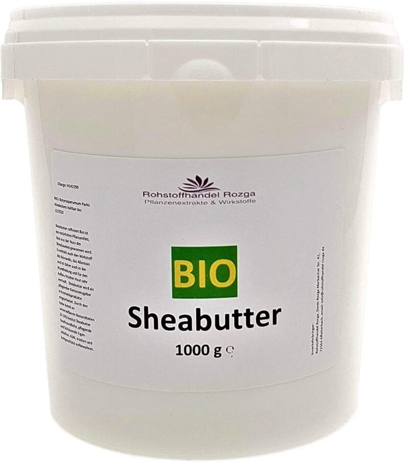 1000g Sheabutter Bio, reine, parfümfreie und vegane Karité Butter