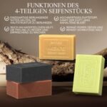 4× Herrenseife mit Peeling für Körper und Gesicht – Handgemachte Naturseife, tiefenreinigend & erfrischend