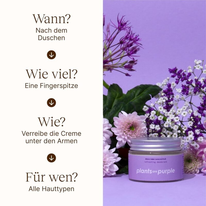 Natürliche Deocreme ohne Aluminium – Mit Natron, Sheabutter & Jojoba, vegan | plants are purple