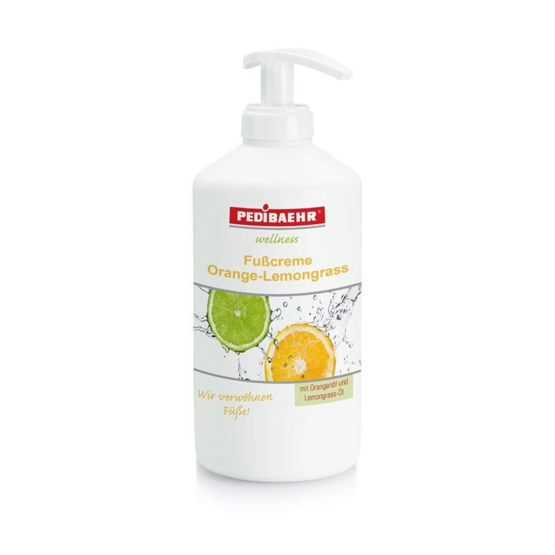 500ml Fußcreme Orange Lemongrass mit Spender – Pedibaehr